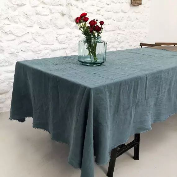 Nappe En Chanvre Lav Bleu X Cm Decoclico Mr Scandinave