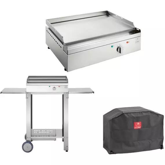 Plancha Lectrique En Inox Chef Cm Avec Chariot Ouvert Housse