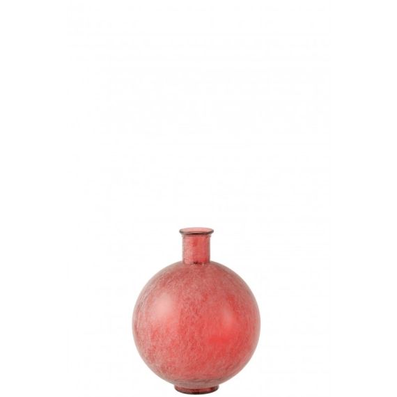 Vase boule verre rouge H44cm