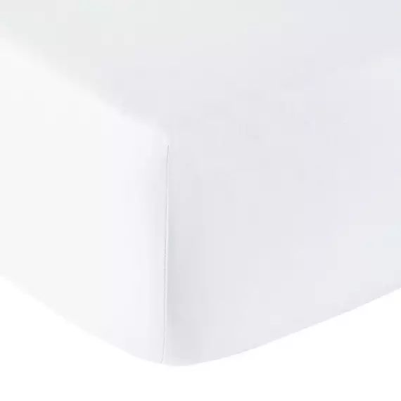 Drap housse coton blanc 80×200 cm