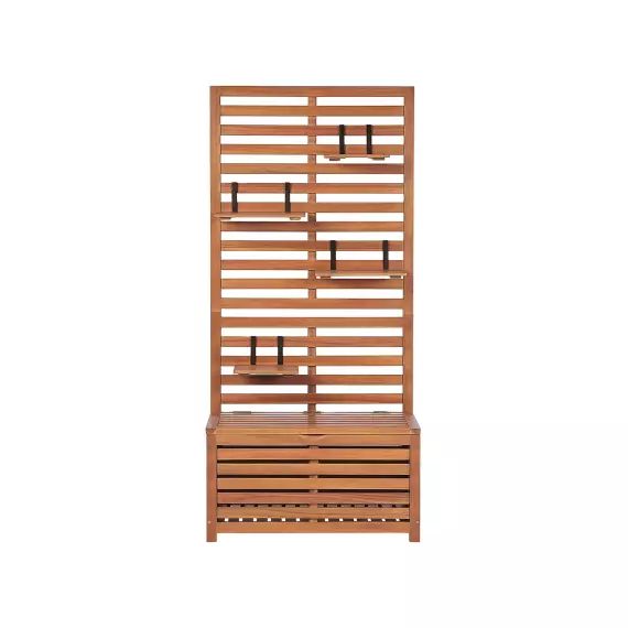 Etagère de jardin en bois d’acacia avec banc