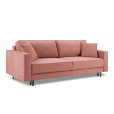 Canapé 3 places en tissu structuré rose