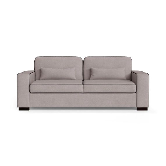 Canapé 3 places toucher coton rose poudré/anthracite