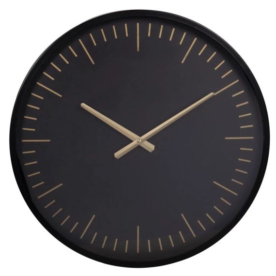 Horloge en métal noir et doré D50
