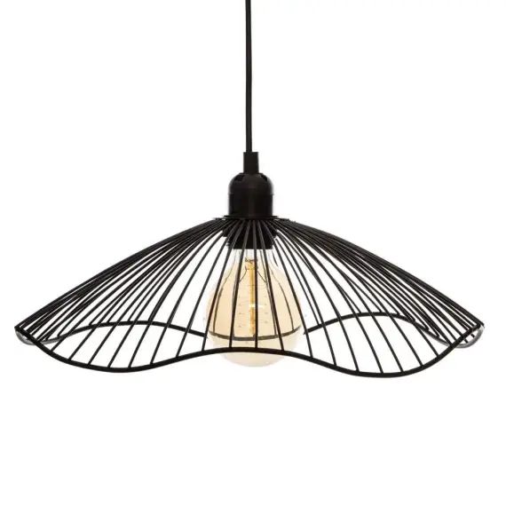 Suspension en métal filaire noir 34 x 15.5 cm