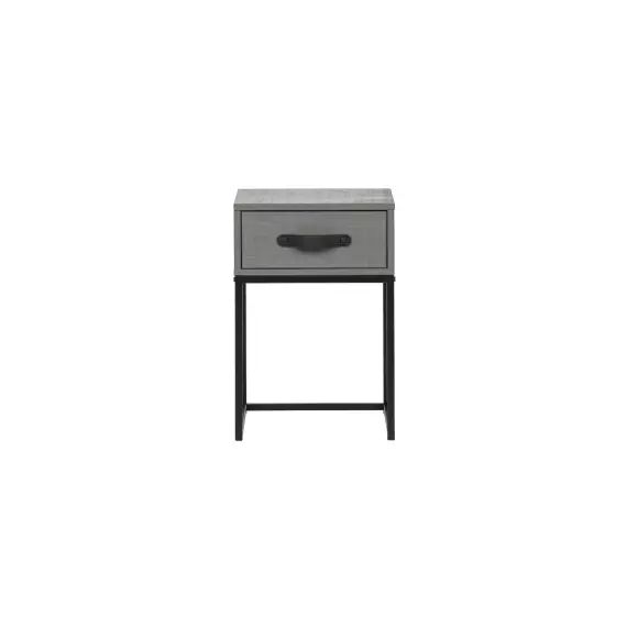 Table de nuit en pin massif gris