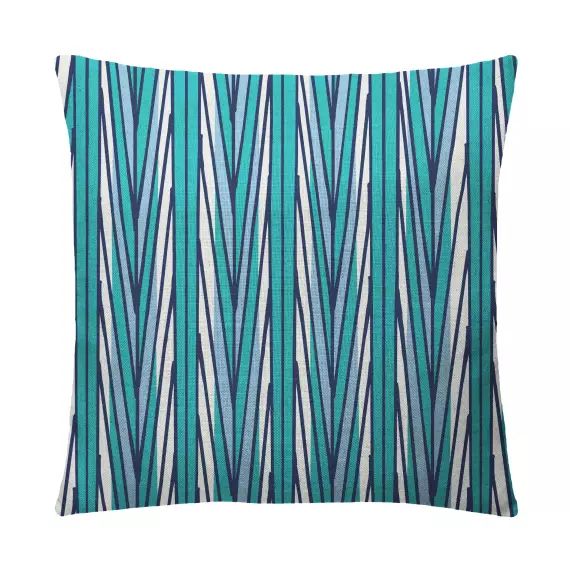 Housse de coussin bi-matière coton et lin 50×50 cm Orage