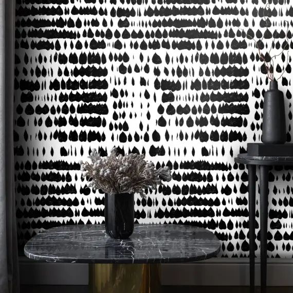 Papier Peint Moderne Noir et Blanc de Style Scandinave 250×200 cm