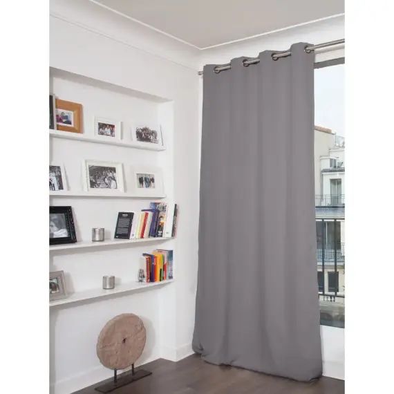 Rideau occultant gris stratus 140 x 180