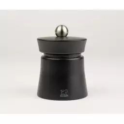 Moulin à sel manuel en bois couleur noir mat 8 cm