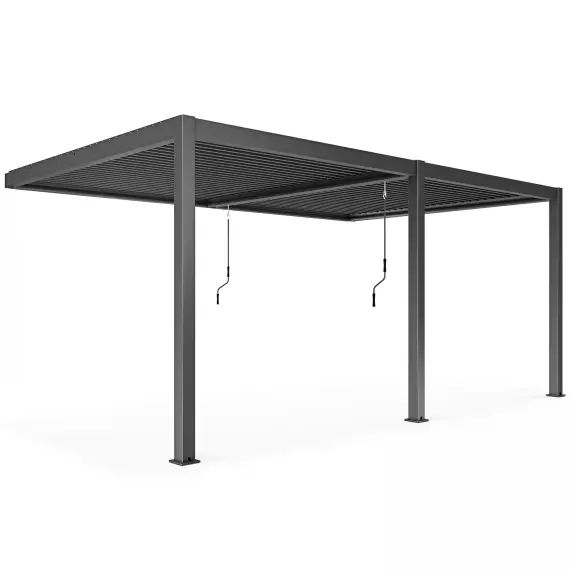 Tonnelle bioclimatique adossée Aluminium 6 x 3 x 2.5 m