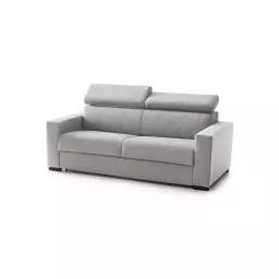 Canapé fixe 2 places en tissu gris