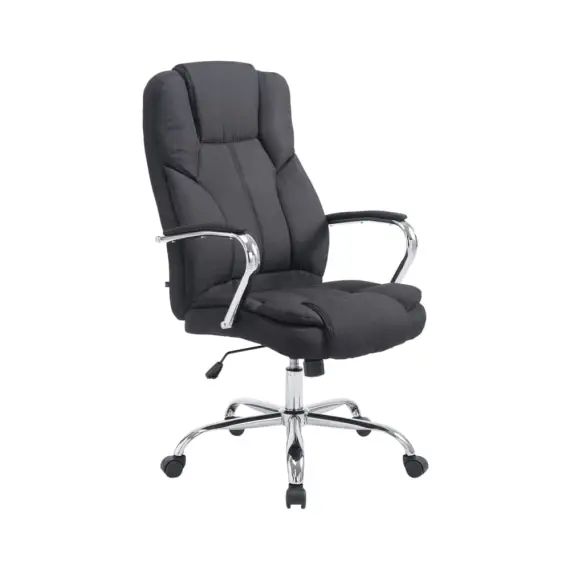 Chaise de bureau réglable pivotante en tissu Noir