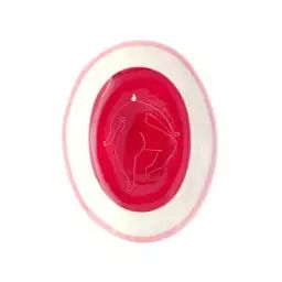 Assiette Vaisselle en Céramique, Grès – Couleur Rouge – 17 x 22 x 2.5 cm – Designer Laëtitia Rouget