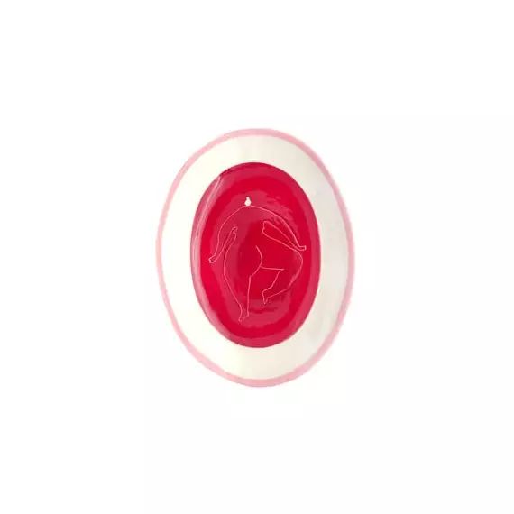 Assiette Vaisselle en Céramique, Grès – Couleur Rouge – 17 x 22 x 2.5 cm – Designer Laëtitia Rouget