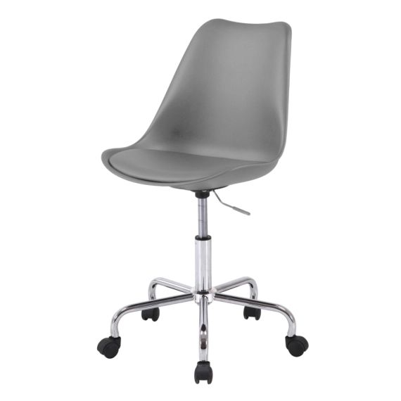 Chaise de bureau assise tapissée gris