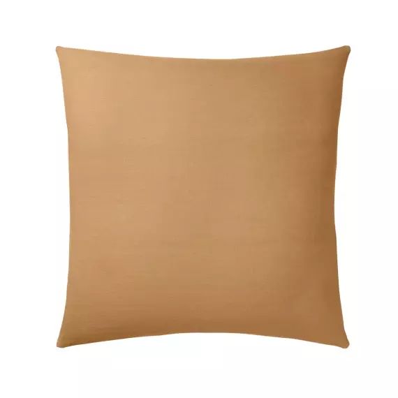 Taie d’oreiller unie en lin beige foncé 64×64