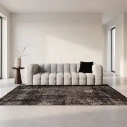 Canapé 3 places tissu gris clair chiné