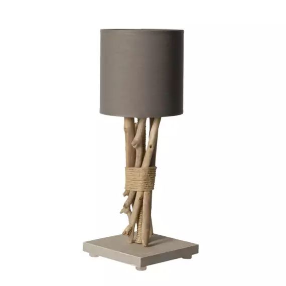 Lampe de chevet en bois gris