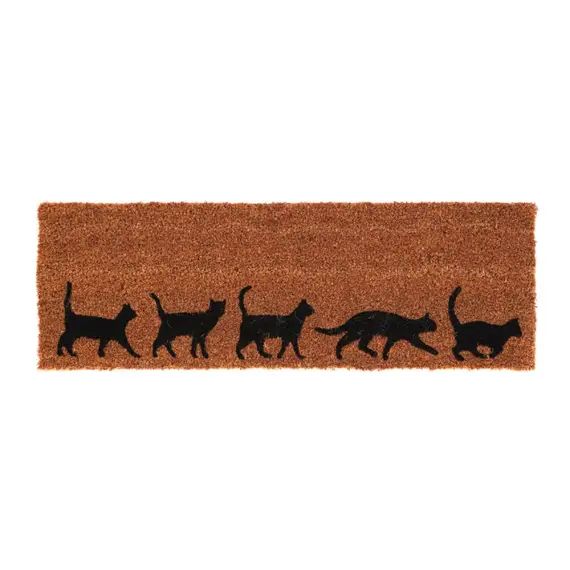 Paillasson en fibres de coco evolution 75 x 25 cm chats