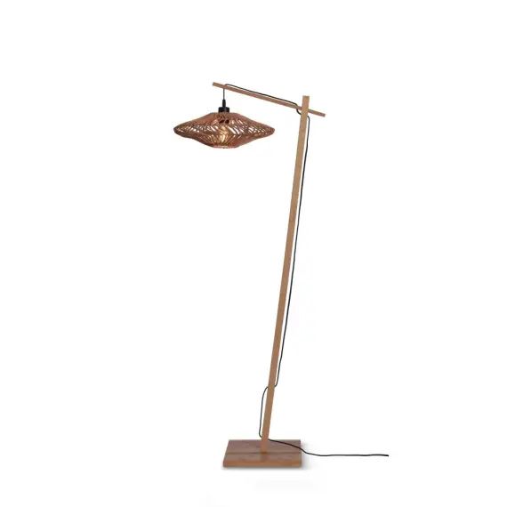 Lampadaire bambou abat-jour rotin naturel, h. 150cm