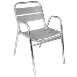 Lot de 4 chaises empilables en aluminium gris 78x60x49,5 cm