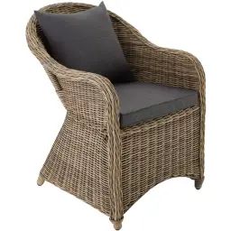 Fauteuil de jardin en rotin Avec cadre en aluminium marron naturel