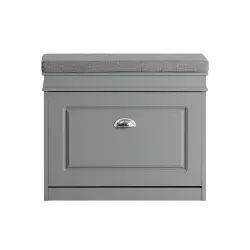 Banc à chaussures avec porte abattante largeur 61cm effet bois gris