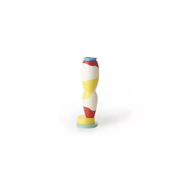 Vase Projet Memphis en Céramique – Couleur Jaune – 37.8 x 37.8 x 49 cm – Designer George Sowden