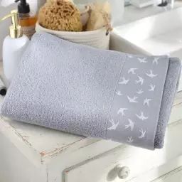 Drap de bain gris 100×150 en coton