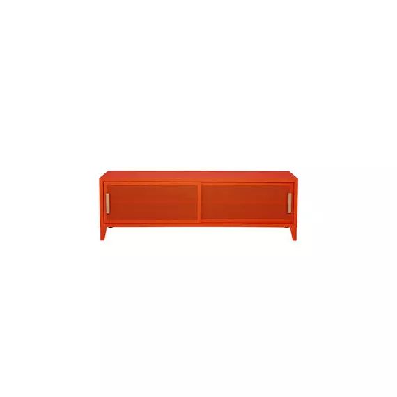 Buffet B perforé en Métal, Chêne – Couleur Orange – 120 x 40 x 51 cm – Designer Chantal Andriot