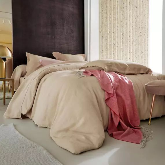 Drap housse 100% lin lavé, Louxor BLANC DES VOSGES