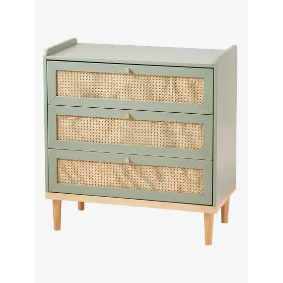 Commode en cannage LIGNE POÉSIE vert