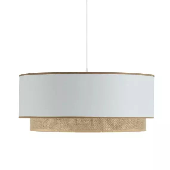 Suspension en coton blanc et jute Ø 45 cm H25cm