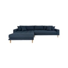 Canapé d’angle gauche moderne en tissu bleu
