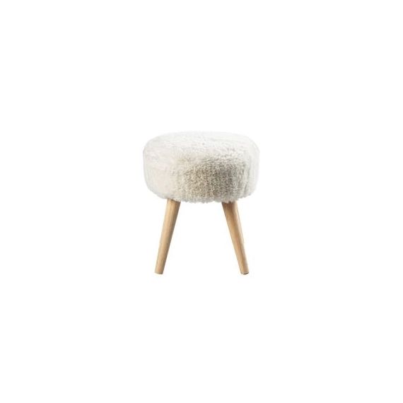 Pouf scandinave H. 40 cm JACOB Blanc