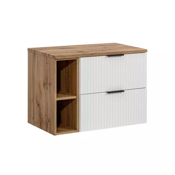 Meuble sous-vasque 80cm 2 niches blanc