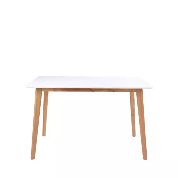 Vojens – Table à manger en bois 120x70cm – Couleur – Blanc