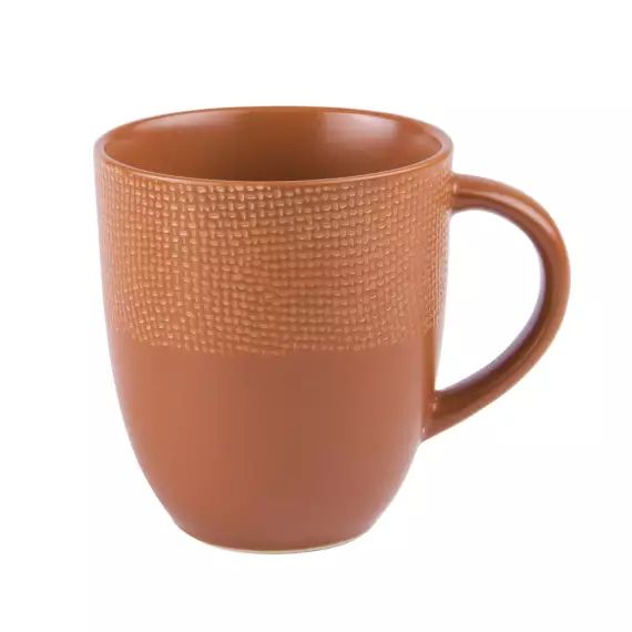 Lot de 6 mugs   terra 30 cl  en grès  orange