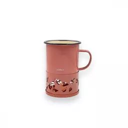 Mug chauffant métal rose 330ml