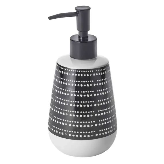 Distributeur de savon en céramique à motifs noir