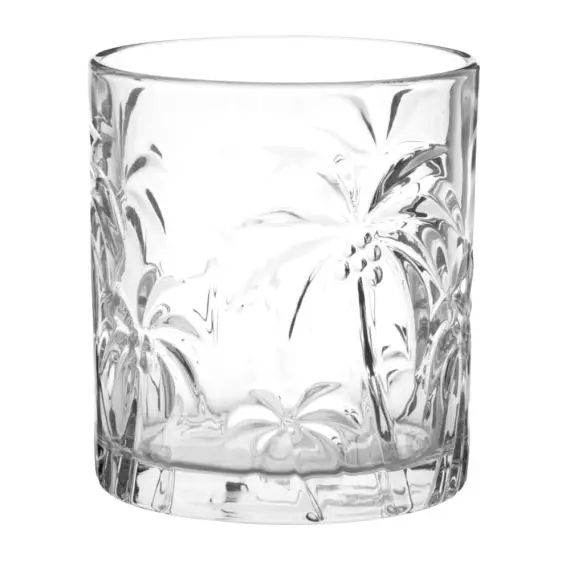 Verre à cocktail en verre gravé motifs palmiers
