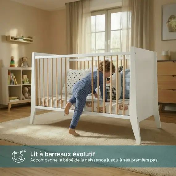 Lit Bébé évolutif  60×120 (matelas non inclus)