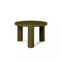 Table basse Post en Bois, MDF laqué – Couleur Vert – 67.61 x 67.61 x 41.4 cm