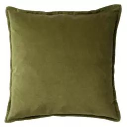 Housse de coussin vert en velours-50×50 cm uni