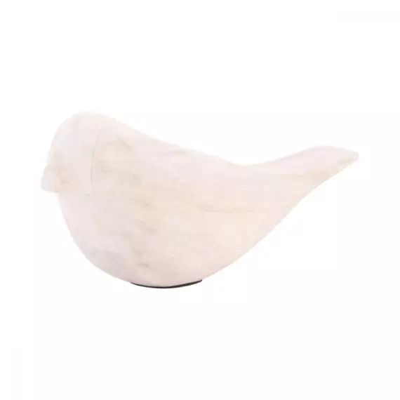 Statue en bois oiseau bois blanc