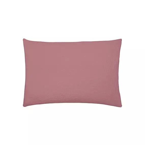 Taie d’oreiller en gaze de coton rose 50×75