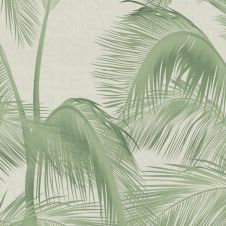 Papier peint panoramique PANORAMA palme fibre vert intissé l.424 x H.280 cm
