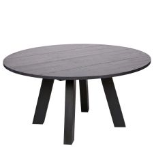 Table à manger ronde D150cm en chêne noir