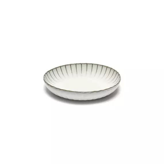 Assiette creuse Inku en Céramique, Grès émaillé – Couleur Blanc – 18.17 x 18.17 x 4.5 cm – Designer Sergio Herman